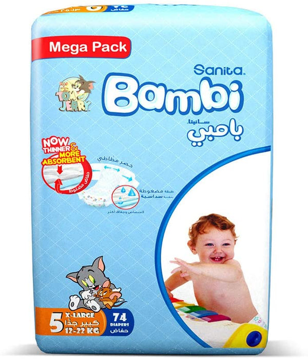 Bambi Diapers Size 5 Mega Pack (74’s)