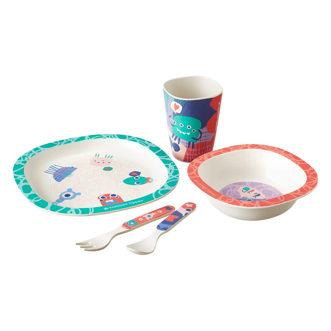 Tommee Tippee Chompers 5-Piece Bamboo Dinner Set - MamaApp