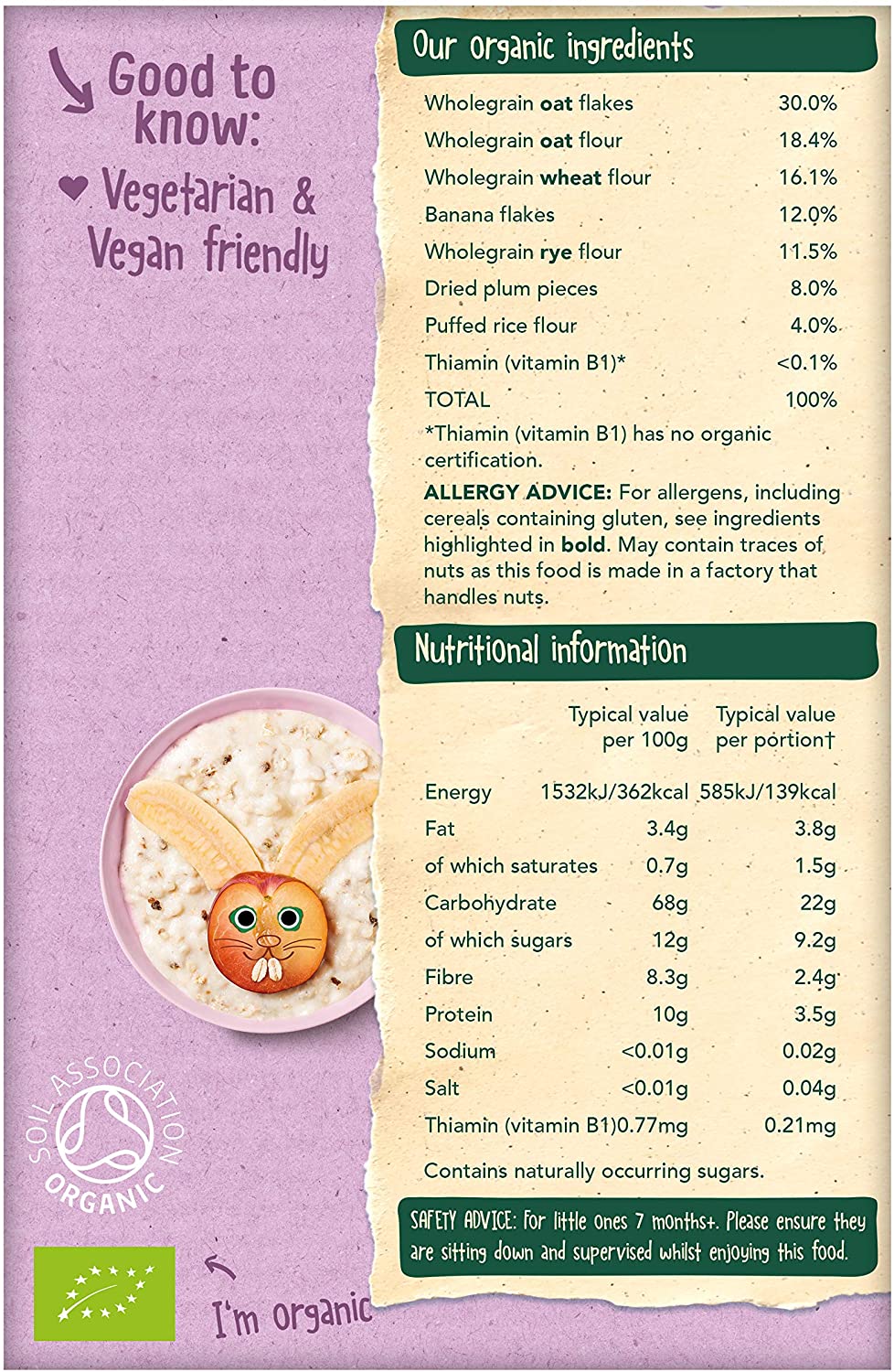 Organix Banana & Plum Organic Porridge