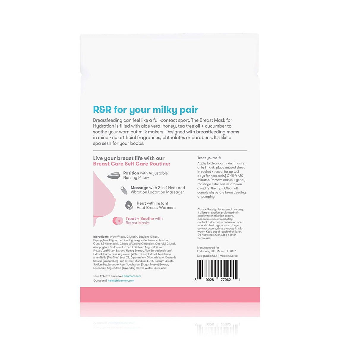 Frida Mom Breast Mask for Hydration Skin Care - MamaApp