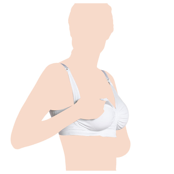 Carriwell Seamless Maternity & Nursing Bra with Carri-Gel Support - White