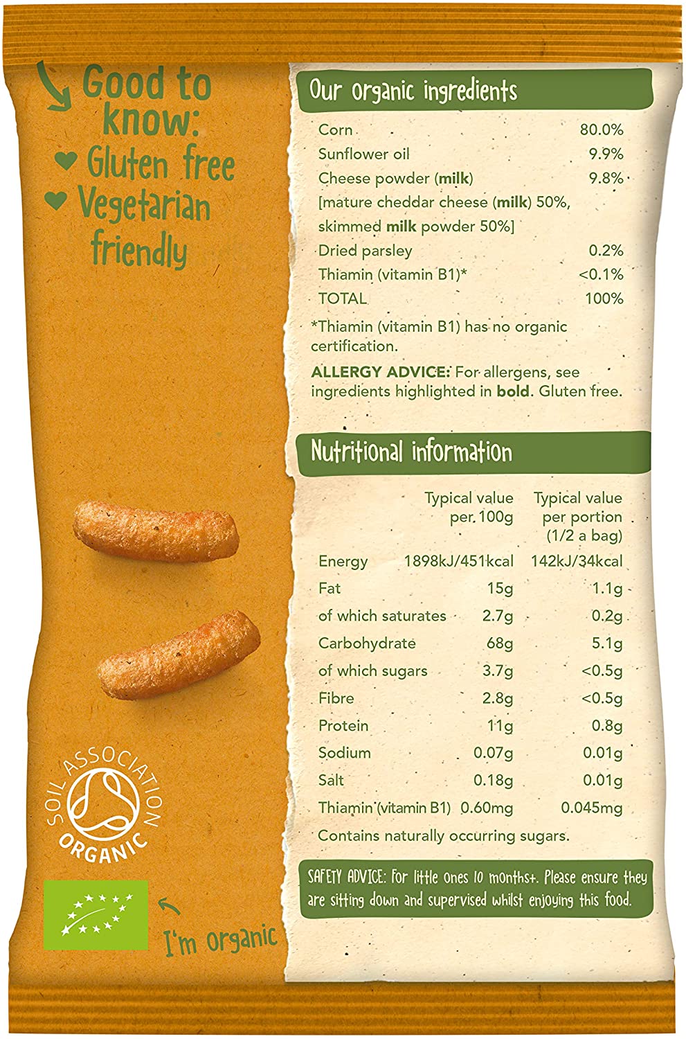 Organix  Organic Cheese & Herb Puffs