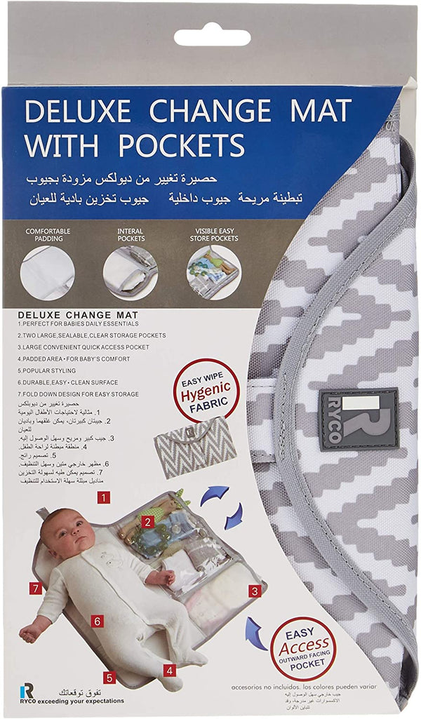 Ryco Deluxe Change Mat with Pockets - Chevron