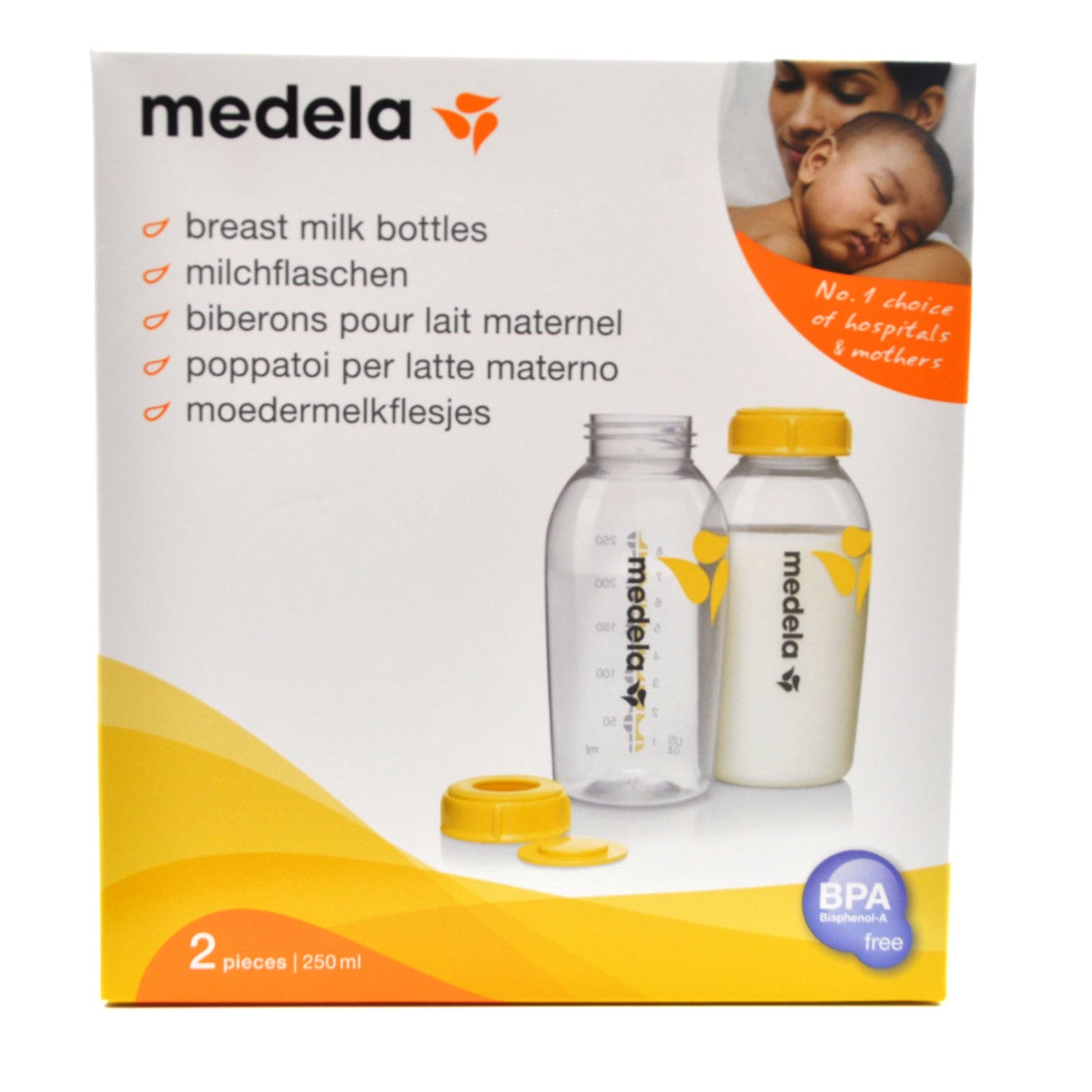 MamaApp Medela Breast Milk Bottles 250ml (2 Pieces)