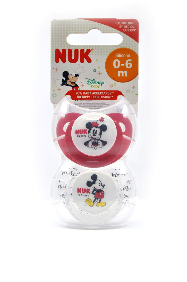 NUK Pacifier Silicone Size 1 Mickey (2 Pcs)