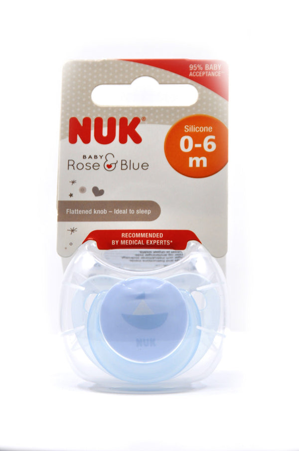 NUK Pacifier Silicone Size 1 Baby Blue (1 Pc)