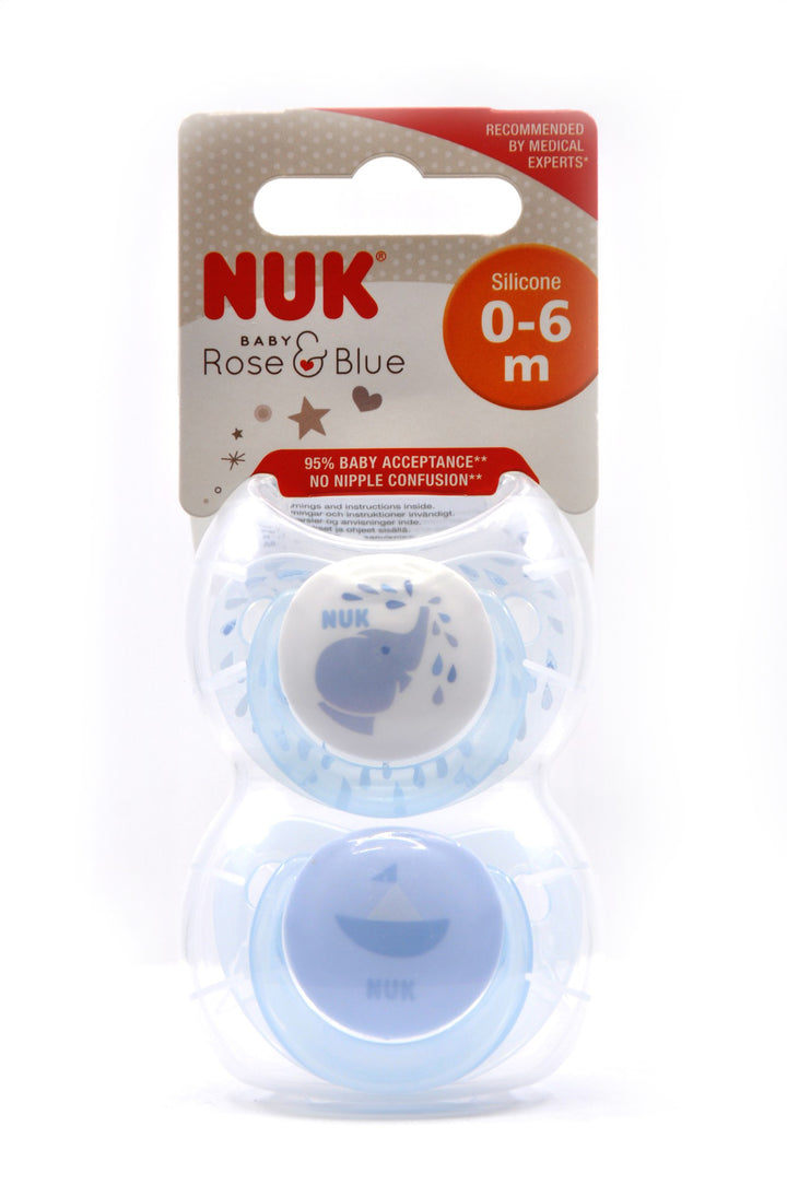 NUK Pacifier Silicone Size 1 Baby Blue (2Pcs)