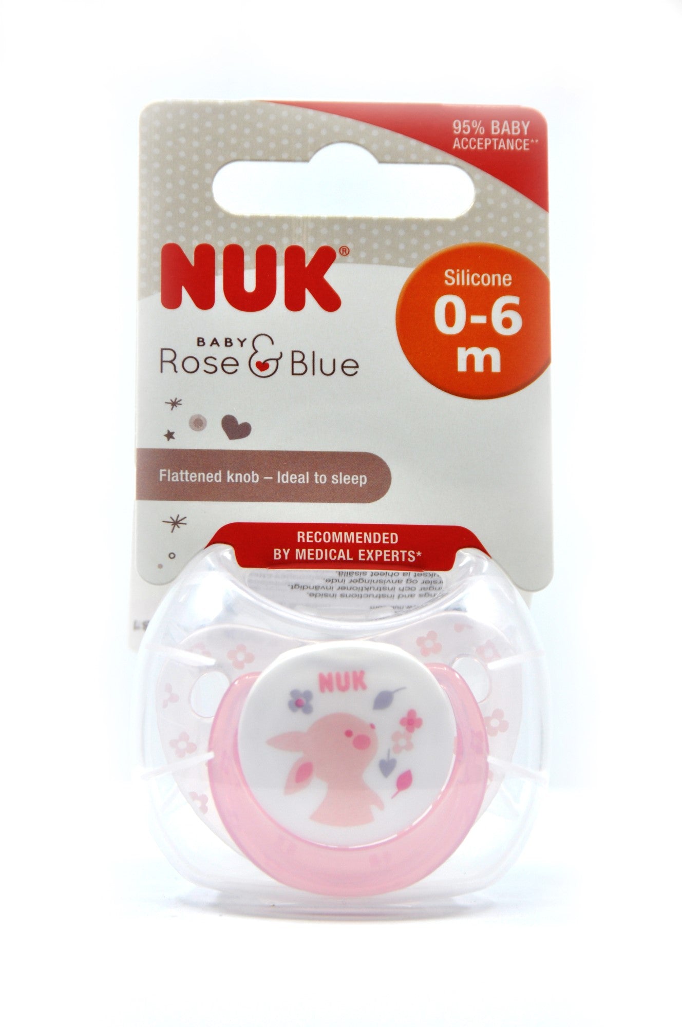 MamaApp NUK Pacifier Silicone Size 1 Baby Rose (1 Pc)
