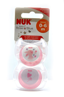 MamaApp NUK Pacifier Silicone Size 1 Baby Rose (2 Pcs)