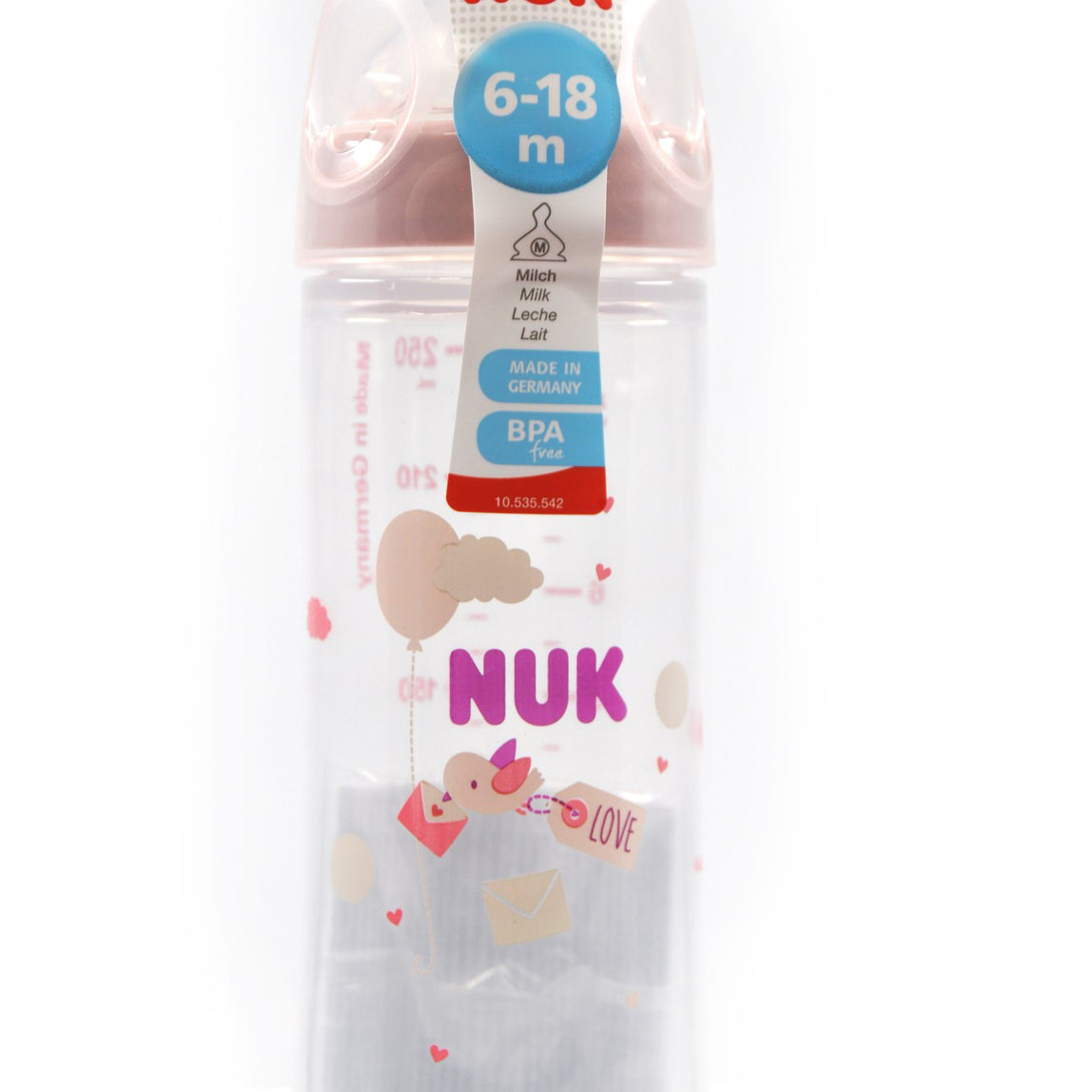NUK Classic Love Plastic Bottle Size 2 250ml - MamaApp