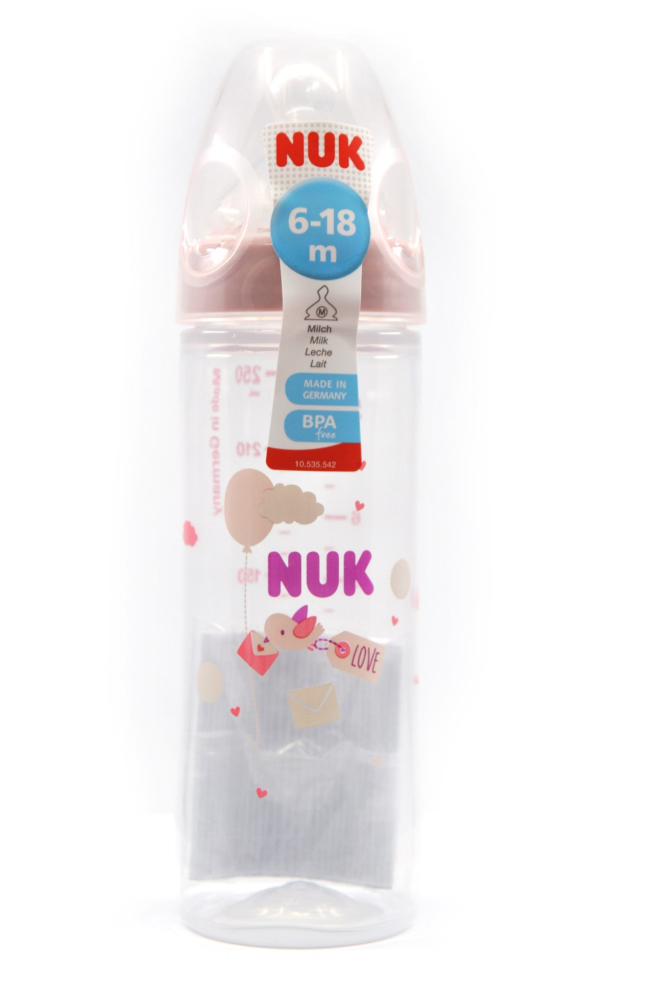 MamaApp NUK Classic Love Plastic Bottle Size 2 250ml