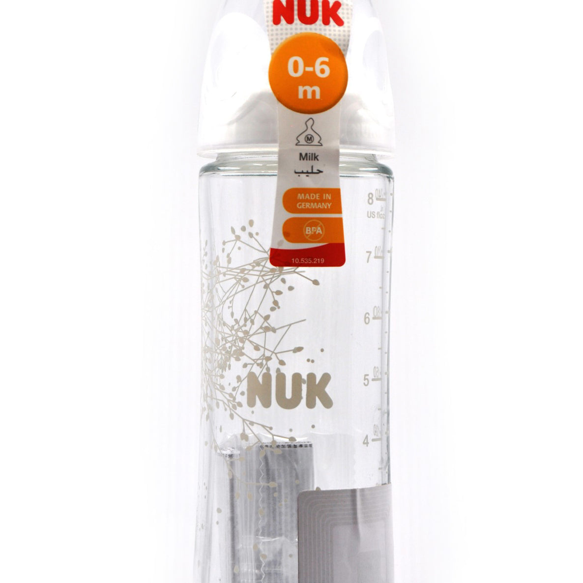 MamaApp NUK Classic Glass Bottle  Silicone Size 1 240ml