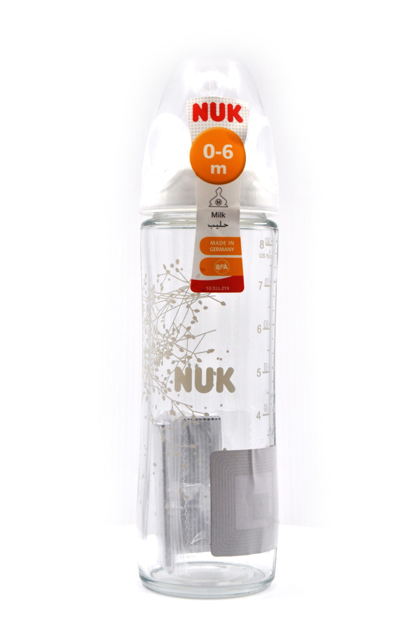 MamaApp NUK Classic Glass Bottle  Silicone Size 1 240ml