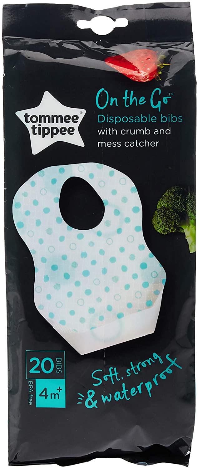 Tommee Tippee On The Go Disposable Bibs with Crumb & Mess Catcher