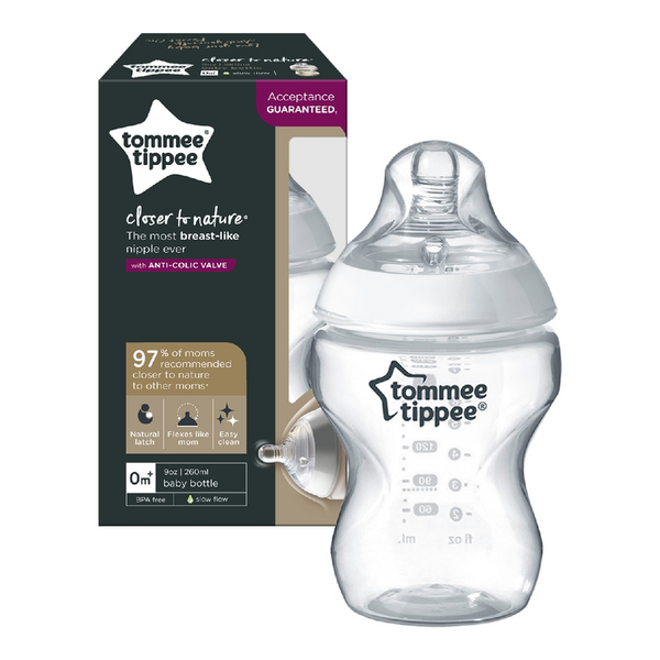 Tommee Tippee Closer to Nature Feeding Bottle 260ml x 1 - Clear