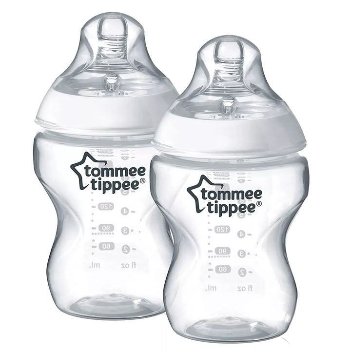 Tommee Tippee Closer to Nature Feeding Bottle, 260ml x 2  - Clear