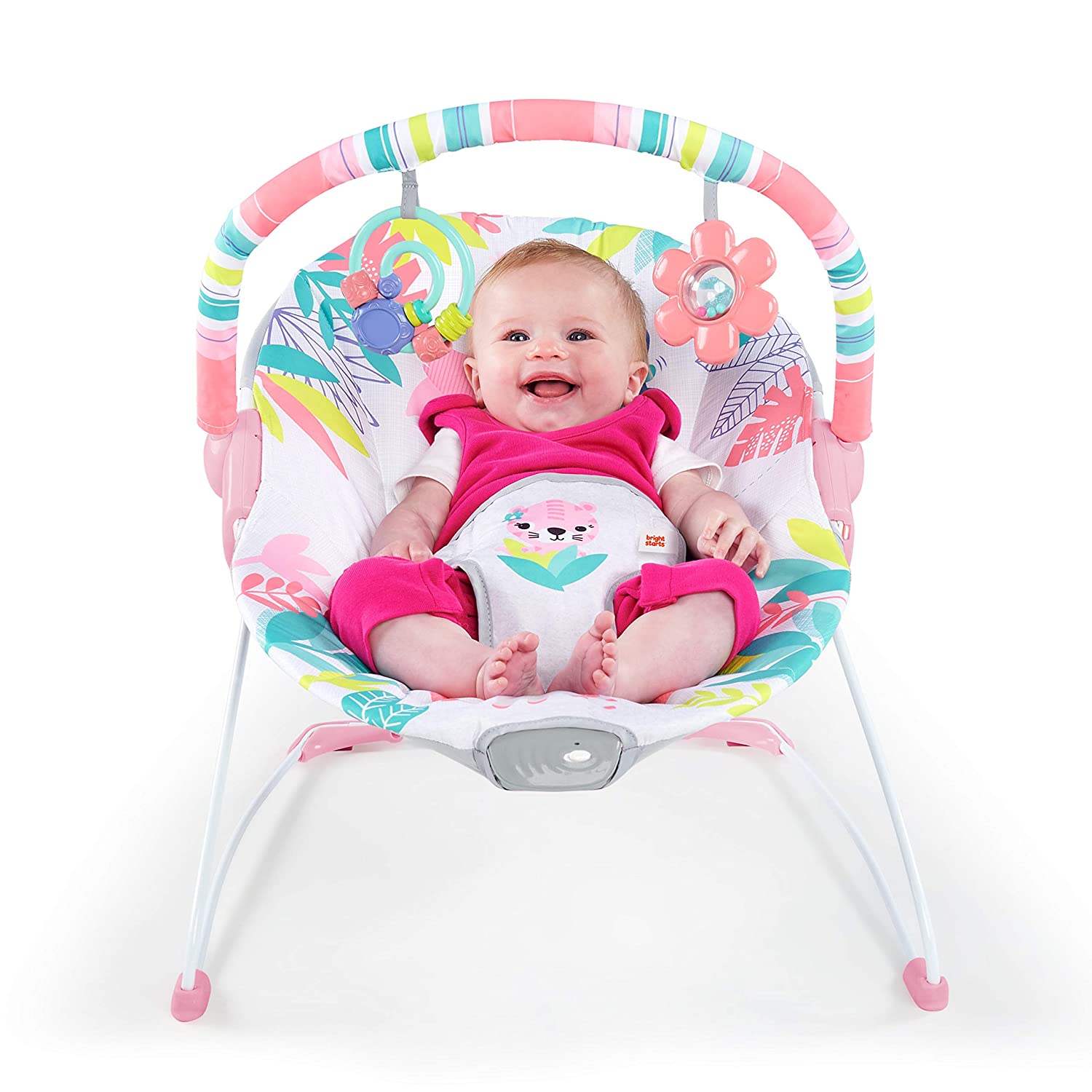 Bright Starts Flamingo Vibes Vibrating Bouncer | MamaApp Bright Starts Flamingo Vibes Vibrating Bouncer | MamaApp