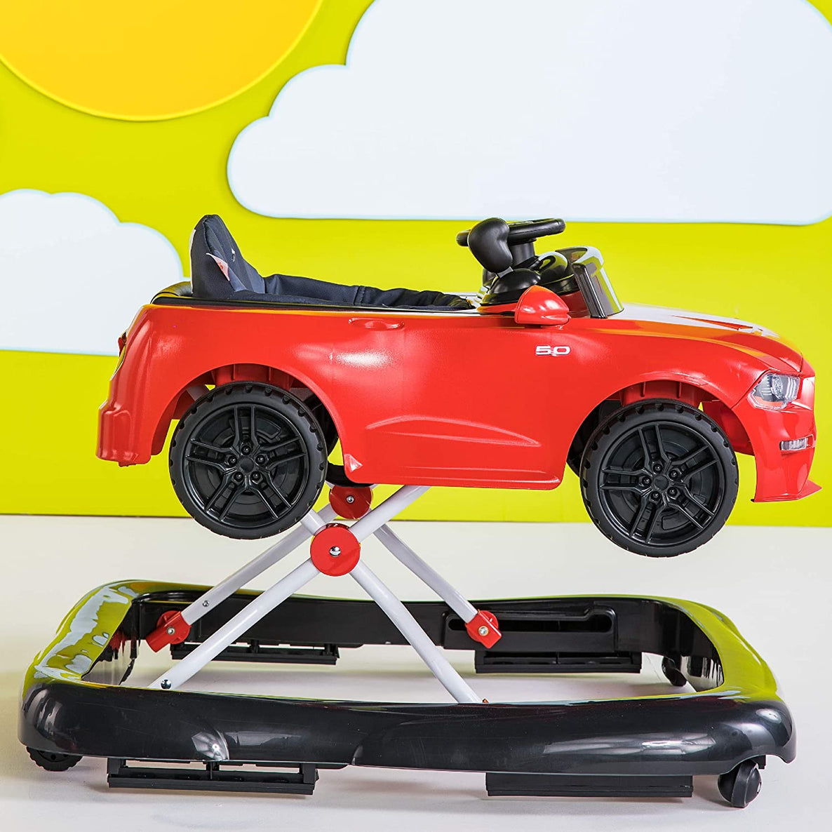 Bright Starts Ford Mustang 4 in 1  Walker - Red - MamaApp