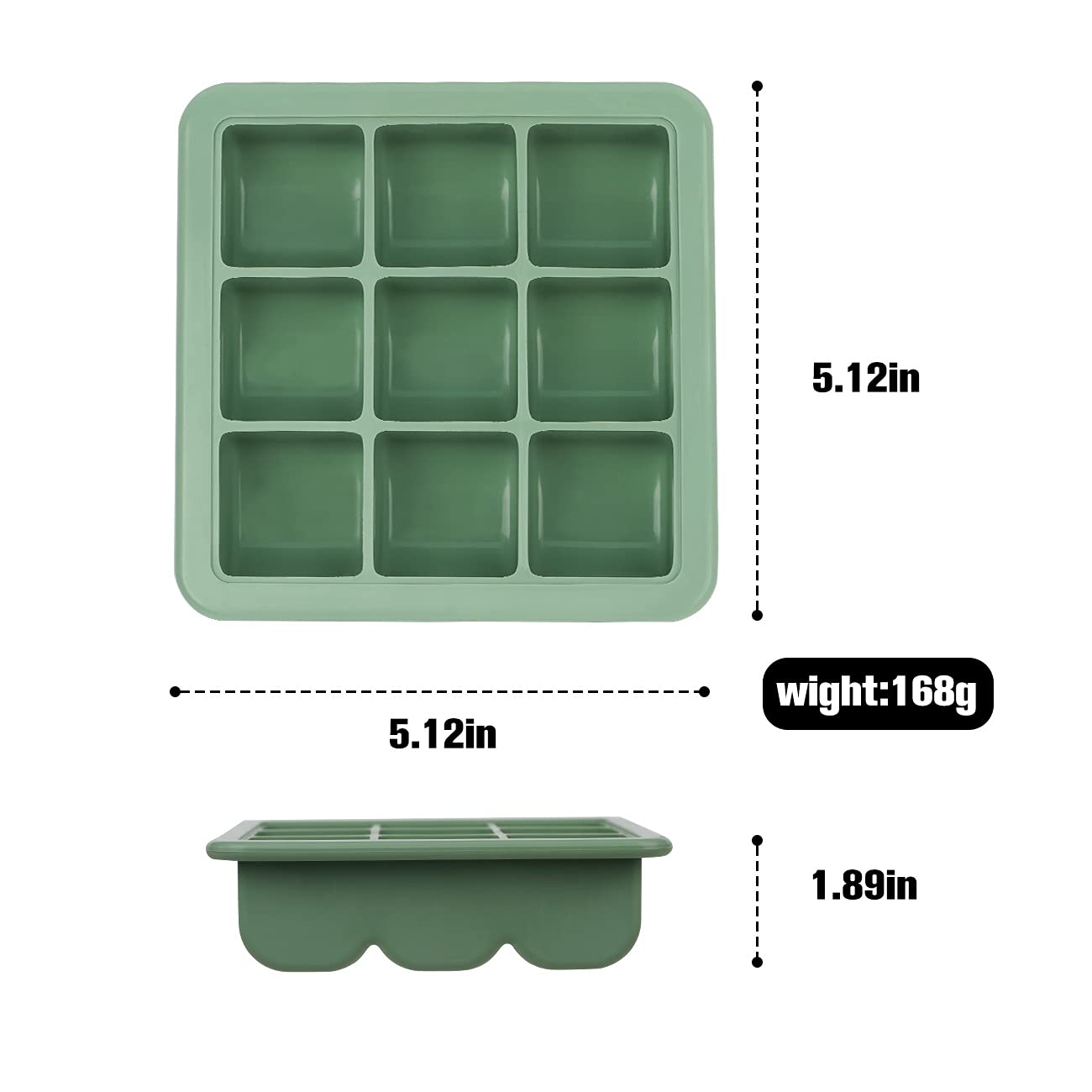 Haakaa Silicone Freezer Tray with Lid - 9 Compartments