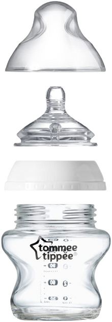 Tommee Tippee Closer To Nature Glass Feeding Bottle Clear