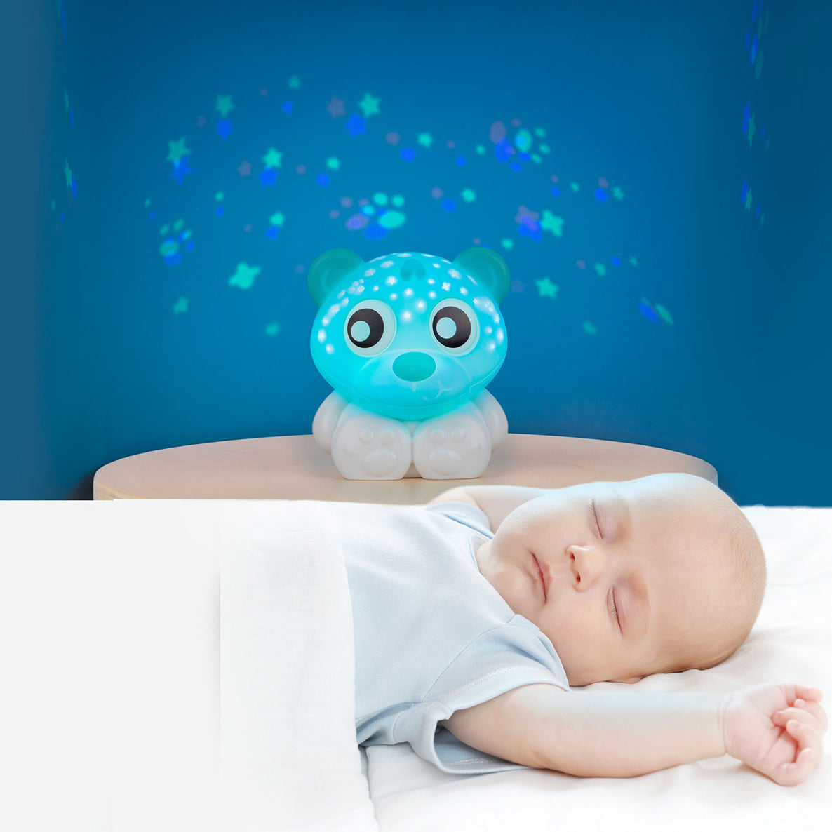 Playgro Goodnight Bear Night Light and Projector (Mint and White)