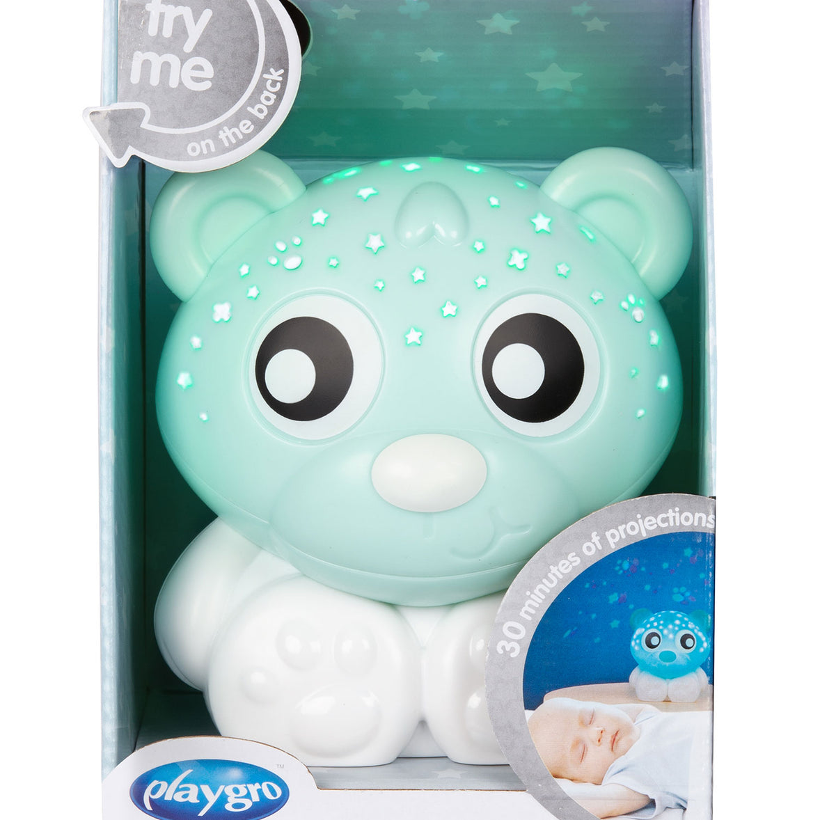 Playgro Goodnight Bear Night Light and Projector (Mint and White)