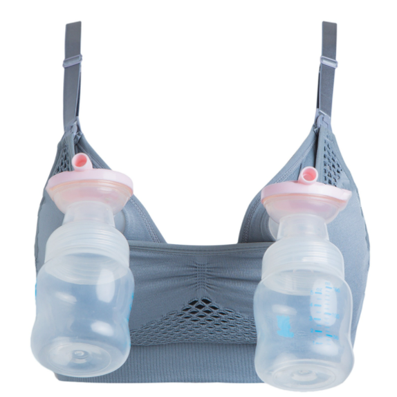 Hands Free Pumping & Nursing Bra - Grey (Padded) - MamaApp