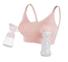 Hands Free Pumping & Nursing Bra - Pink (Unpadded)