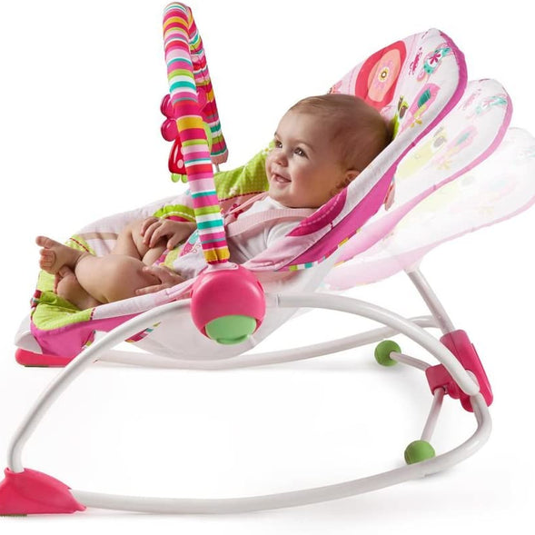 Kids2 Bright Starts Infant To Toddler Rocker Raspberry Garden
