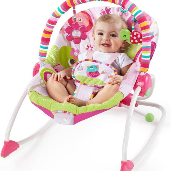 Kids2 Bright Starts Infant To Toddler Rocker Raspberry Garden