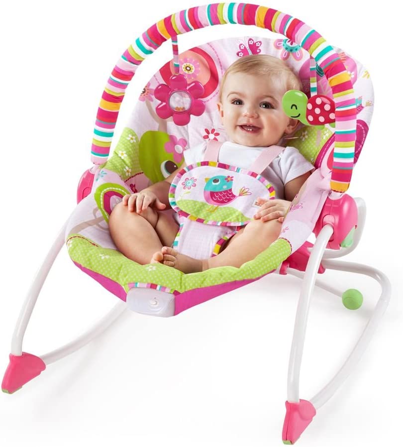 Kids2 Bright Starts Infant To Toddler Rocker Raspberry Garden