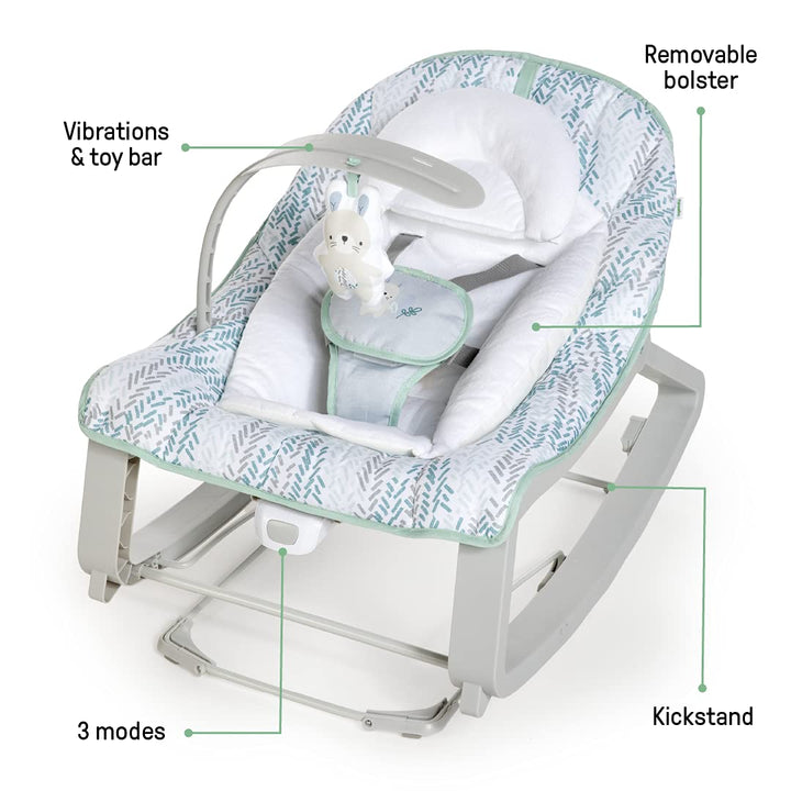 Kids2 Ingenuity Keep Cozy 3in1 Grow with Me Bounce & Rock Seat  Spruce