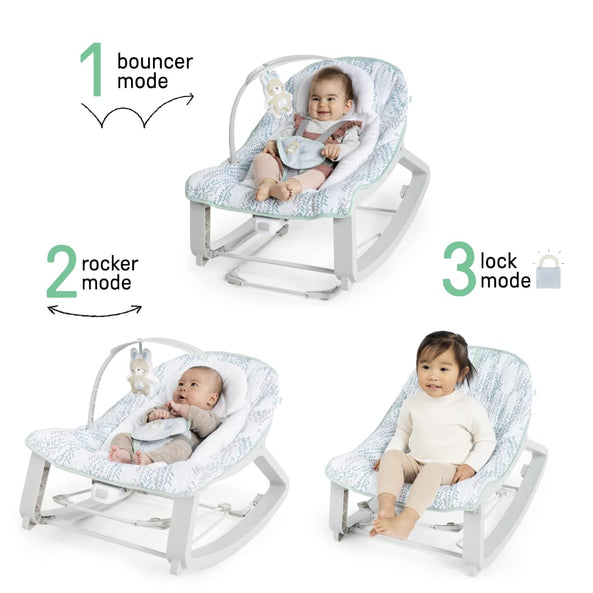 Kids2 Ingenuity Keep Cozy 3in1 Grow with Me Bounce & Rock Seat  Spruce