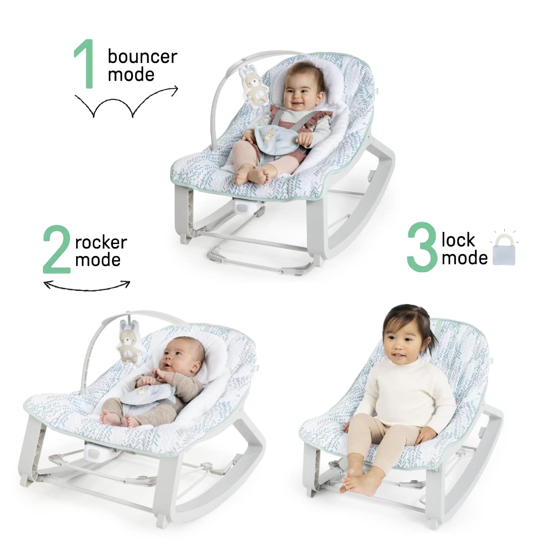 Kids2 Ingenuity Keep Cozy 3in1 Grow with Me Bounce & Rock Seat  Spruce