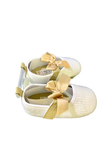 Londony Girls Shoes White/Brown Ribbon