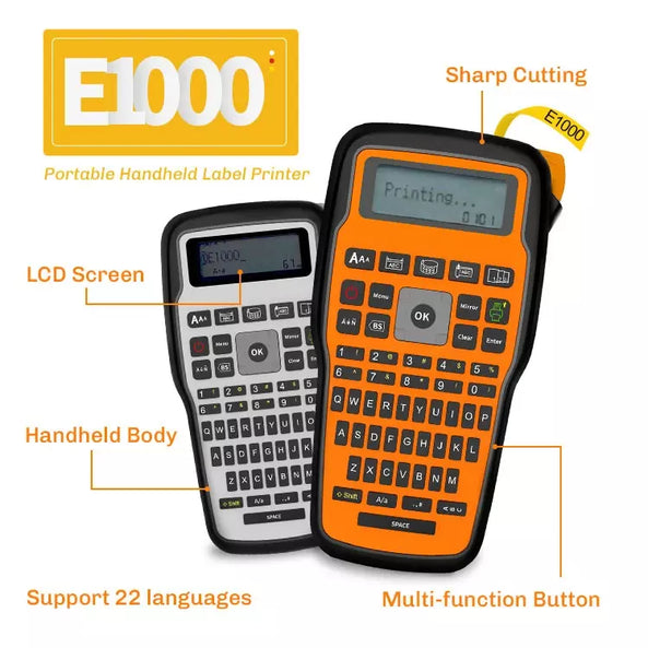 Label Maker Machine with White Tape