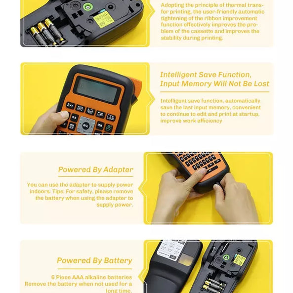 Label Maker Machine with White Tape