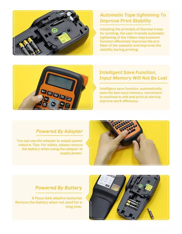 Label Maker Machine with White Tape