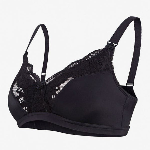 Carriwell Lace Maternity & Nursing Bra - Black