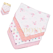 Londony Girls 4pcs Set Bibs Mix (White/Pink/Grey)