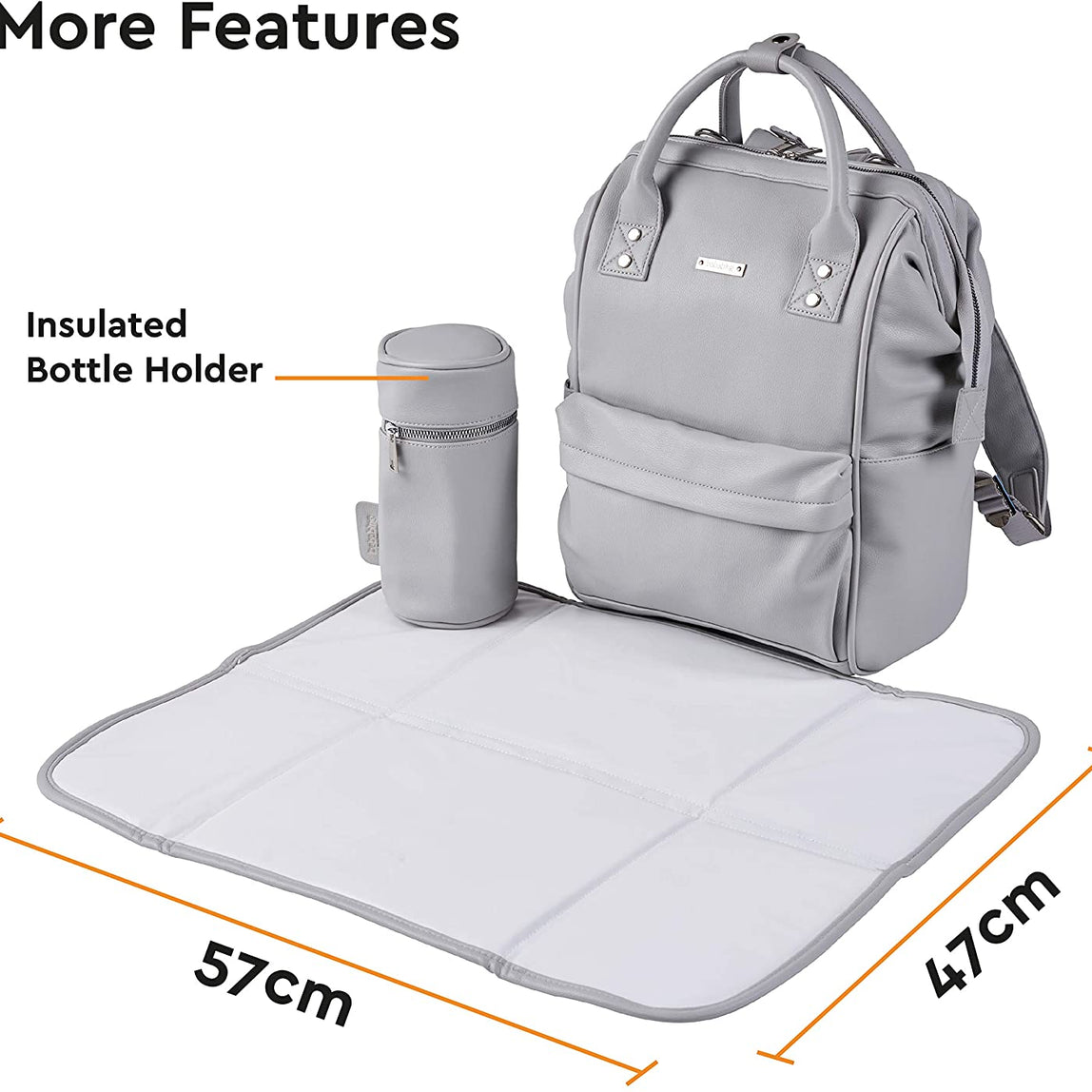 BabaBing Mani Backpack Changing Bag Grey- MamaApp