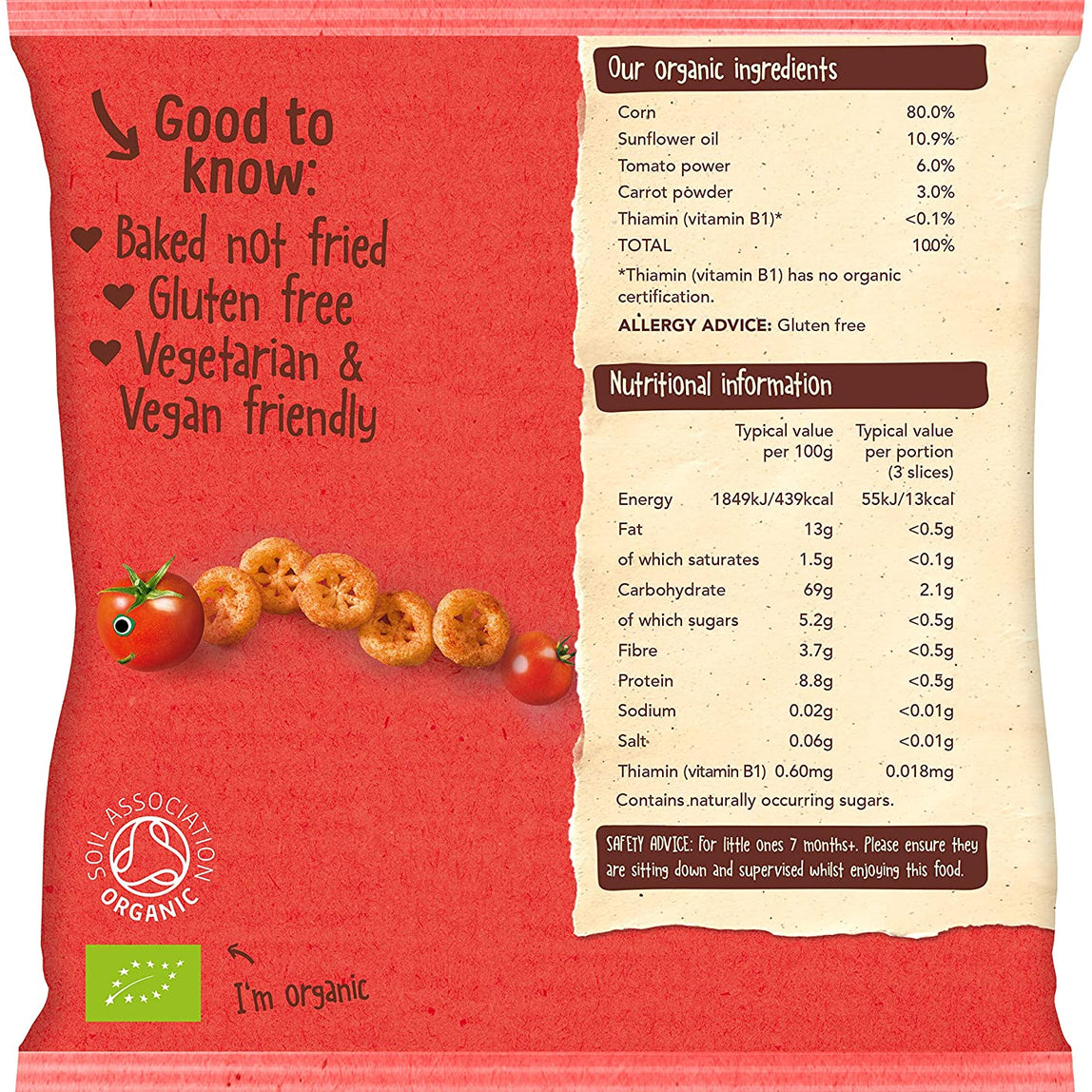 Organix Melty Tomato Slices Organic Corn Snacks 20g - MamaApp