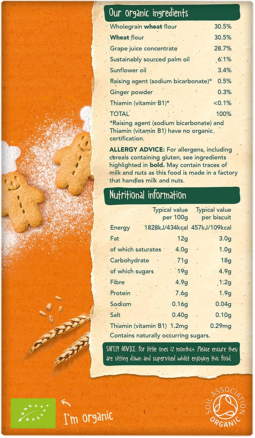 Organix Organic Mini Gingerbread Men Biscuits