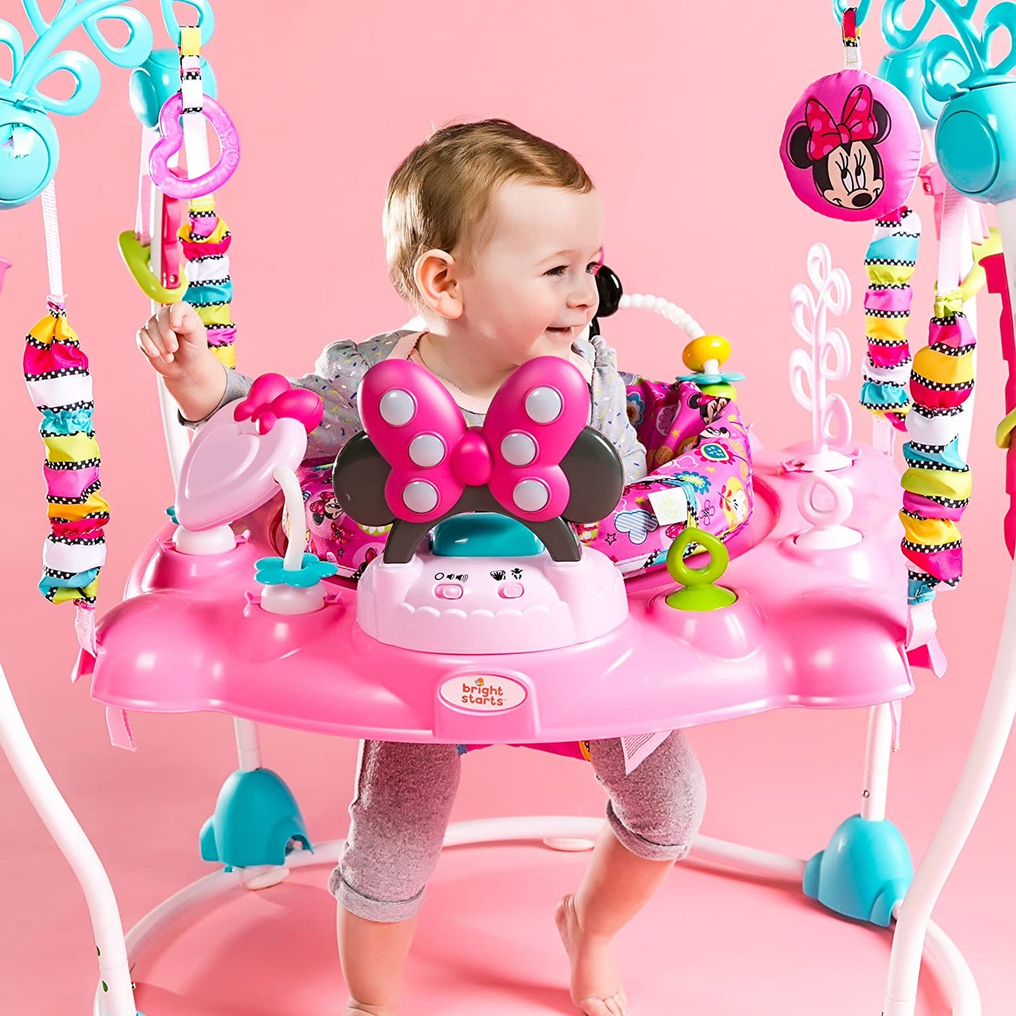 Kids2 Bright Starts Disney Baby Minnie Mouse Peek-A- Boo Activity Jumper