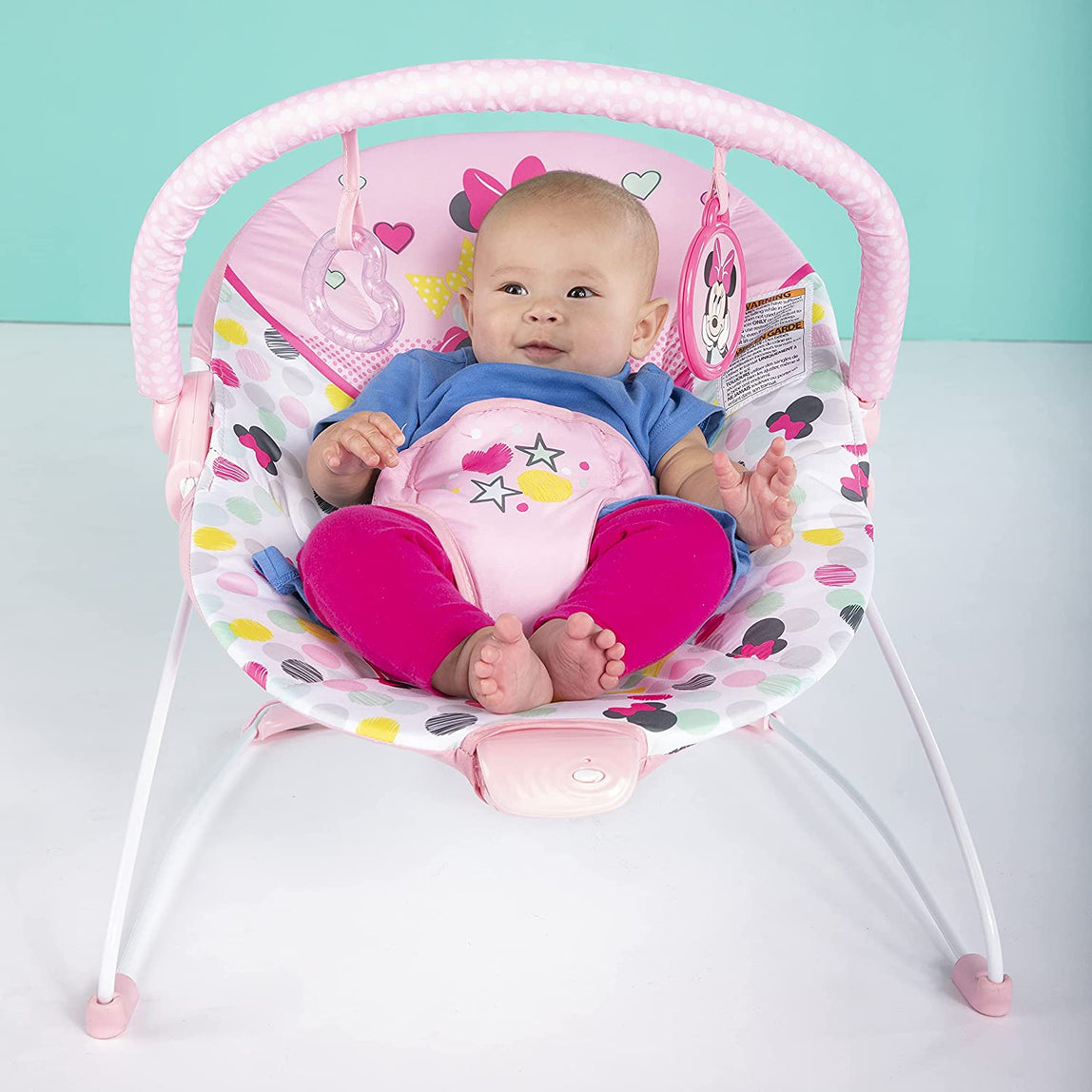 Bright Starts Minnie Mouse Spotty Dotty Vibrating Bouncer - MamaApp