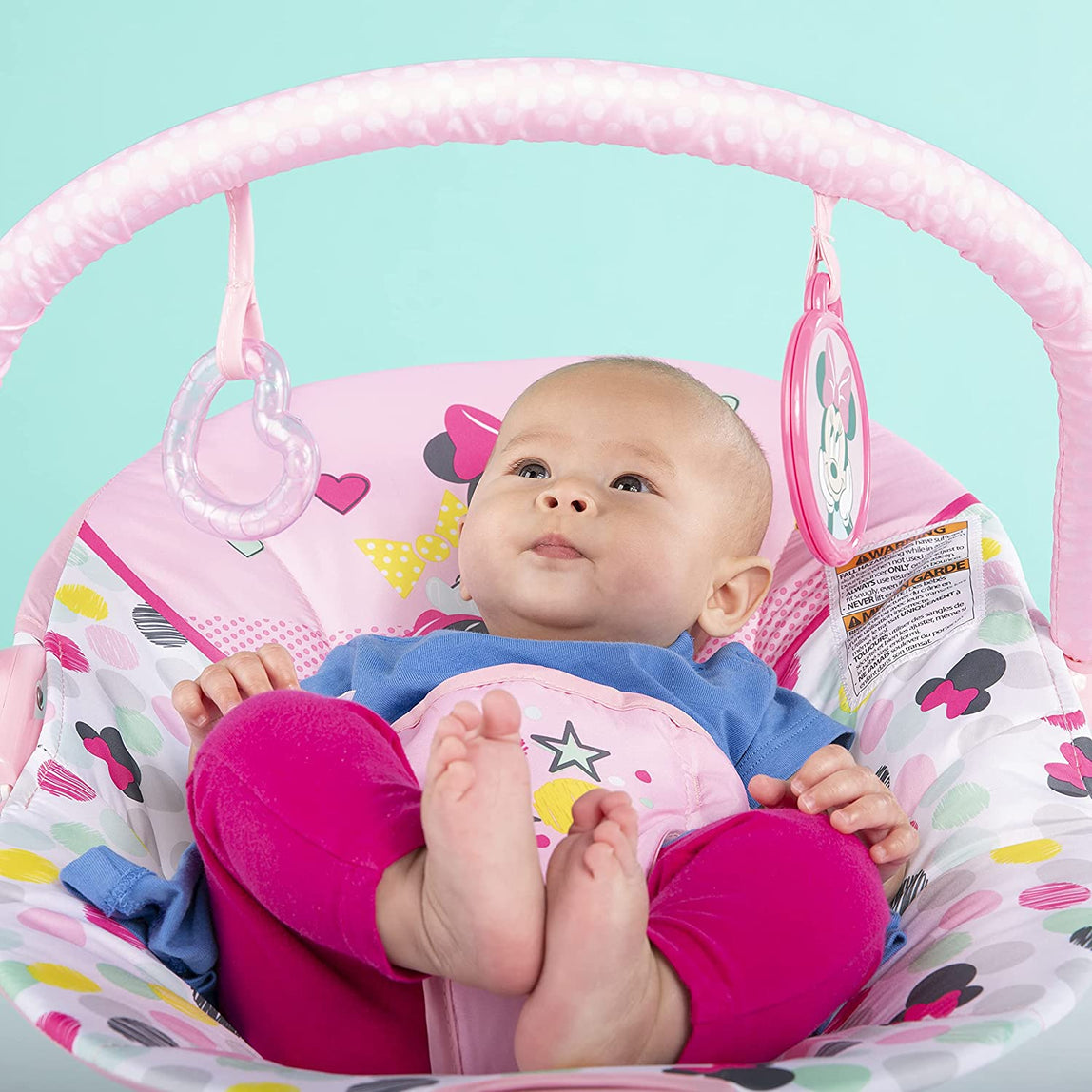 Bright Starts Minnie Mouse Spotty Dotty Vibrating Bouncer - MamaApp
