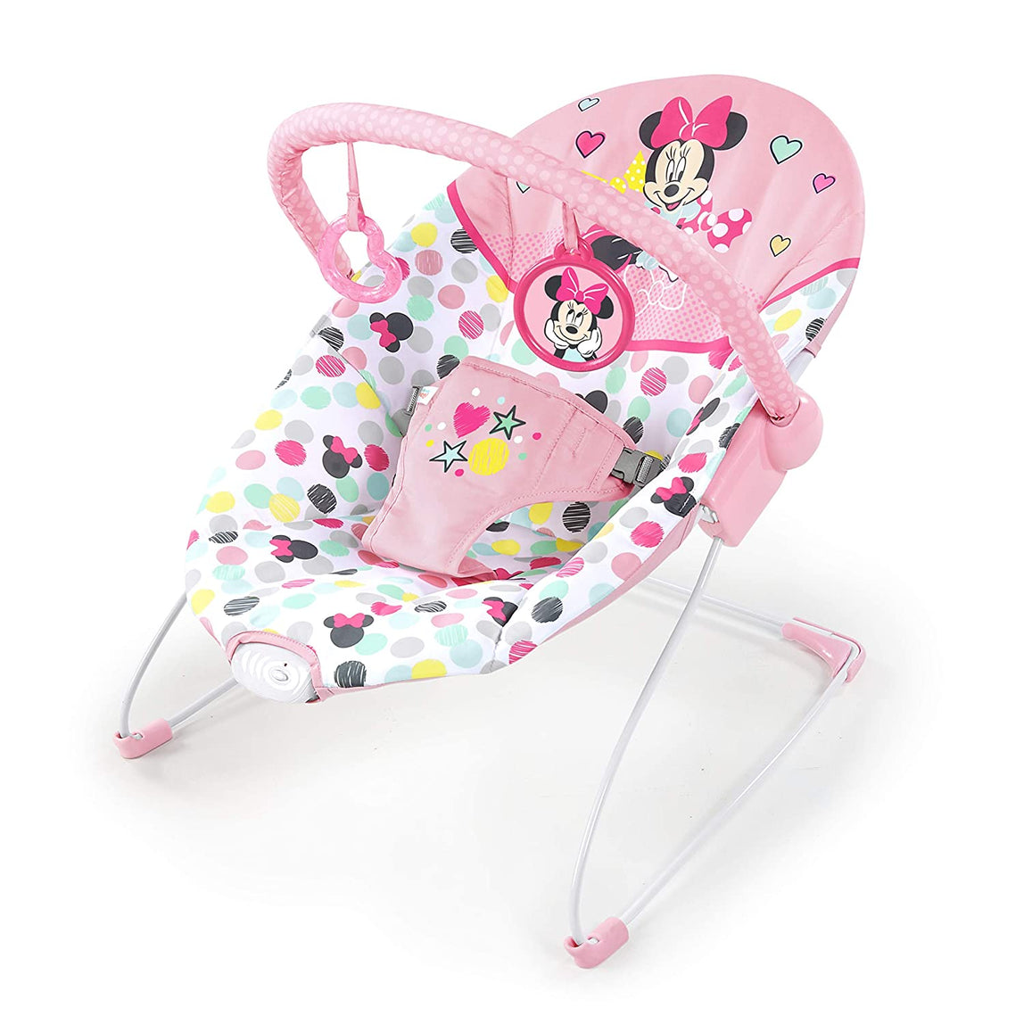 Bright Starts Minnie Mouse Spotty Dotty Vibrating Bouncer - MamaApp