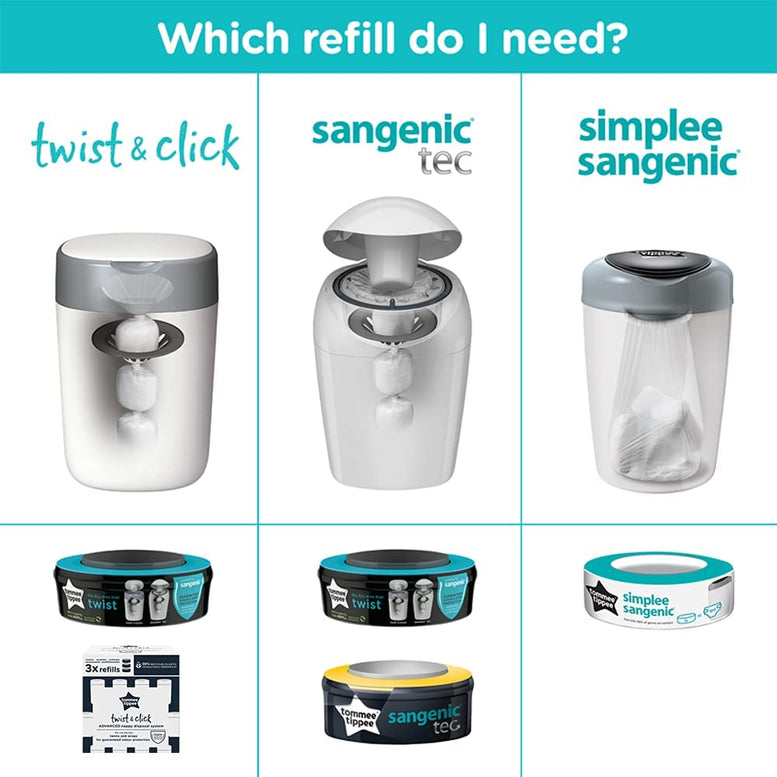 Tommee Tippee Twist & Click Advance Nappy Bin