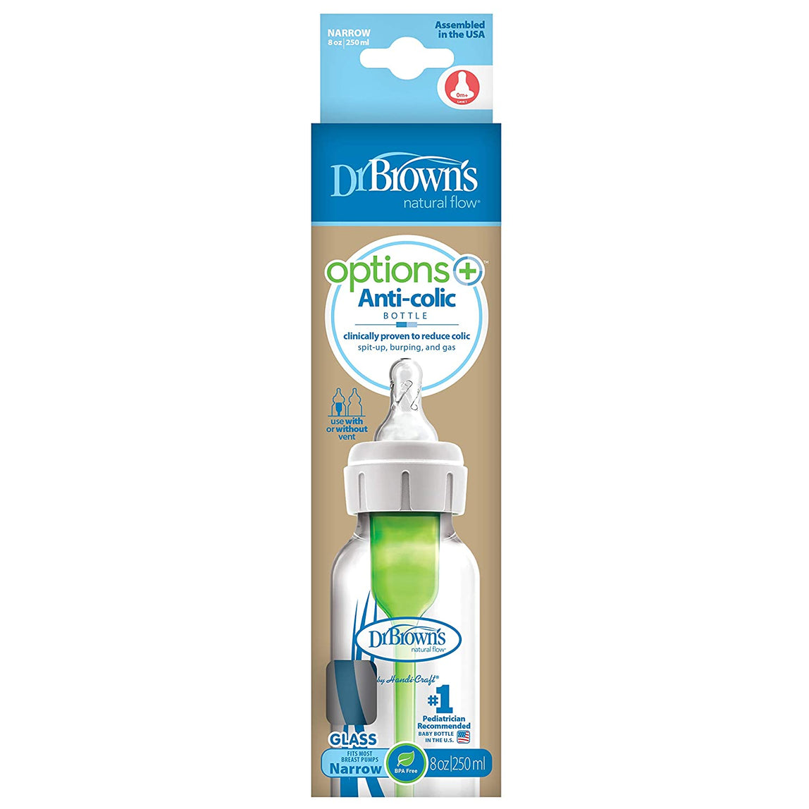 Dr. Brown's Natural Flow Glass Options+ Narrow Bottle 250 ml - MamaApp