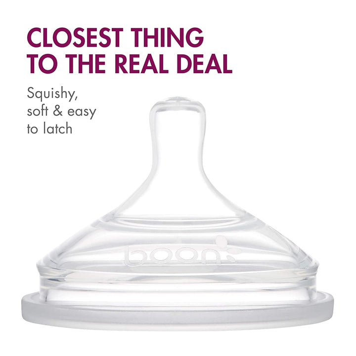 Tomy Boon Nursh Silicone Bottle Nipple Medium Flow Stage 2 (3 m+)